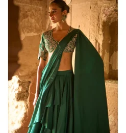 Gulbargh Pre-Draped Sari Set