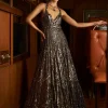 Gun Metal Sequin Gown