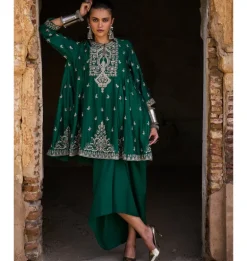 Gurleen Panel Tunic Wrap Skirt Set