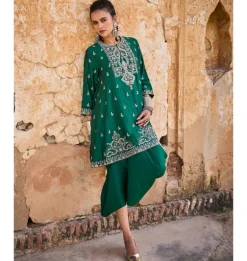 Gurleen Panel Tunic Wrap Skirt Set