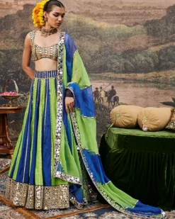 Hari Neel Lehenga Set