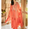Hibiscus Coral Aurora Dhoti Cape Set