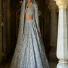 Ice Blue Tissue Lehenga Set