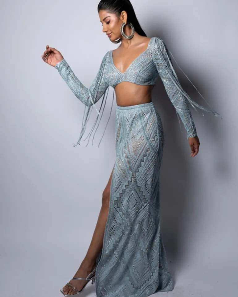 Ice Deep Blue Nina Skirt Set