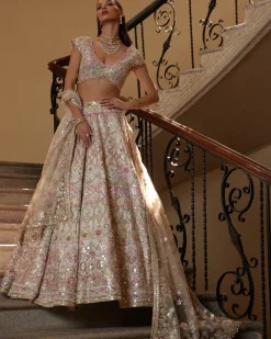Ice Pink Mirror Lehenga Set