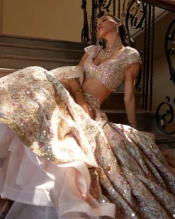 Ice Pink Mirror Lehenga Set