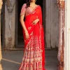 Ida Red Kalidar Bridal Sari
