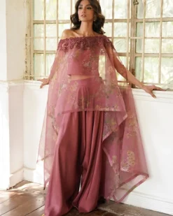 Inca Poncho With Loose Pants And Cape Set