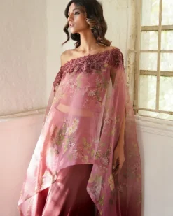 Inca Poncho With Loose Pants And Cape Set