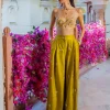 Indian Olive Trouser Set, Slinky Pineapples Bralette