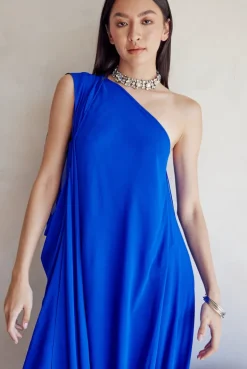 Indigo One Shoulder Dress