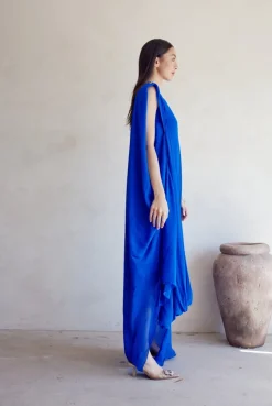 Indigo One Shoulder Dress