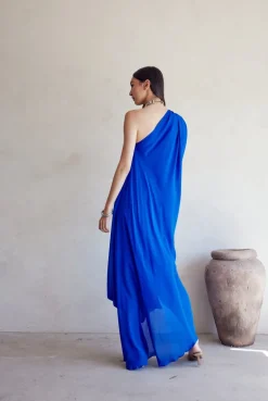 Indigo One Shoulder Dress