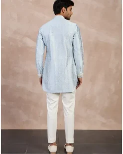 Ivory - Powder Blue Maze Foe Kurta Set
