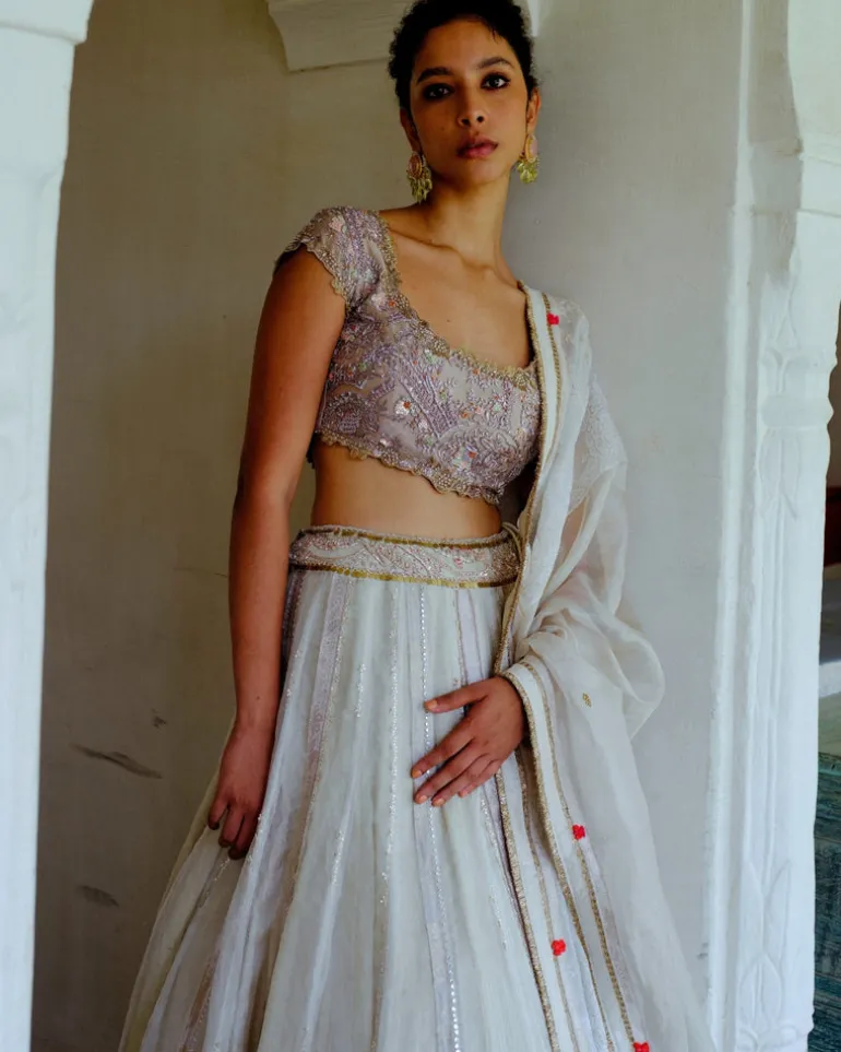 Ivory & Blush Lehenga Set