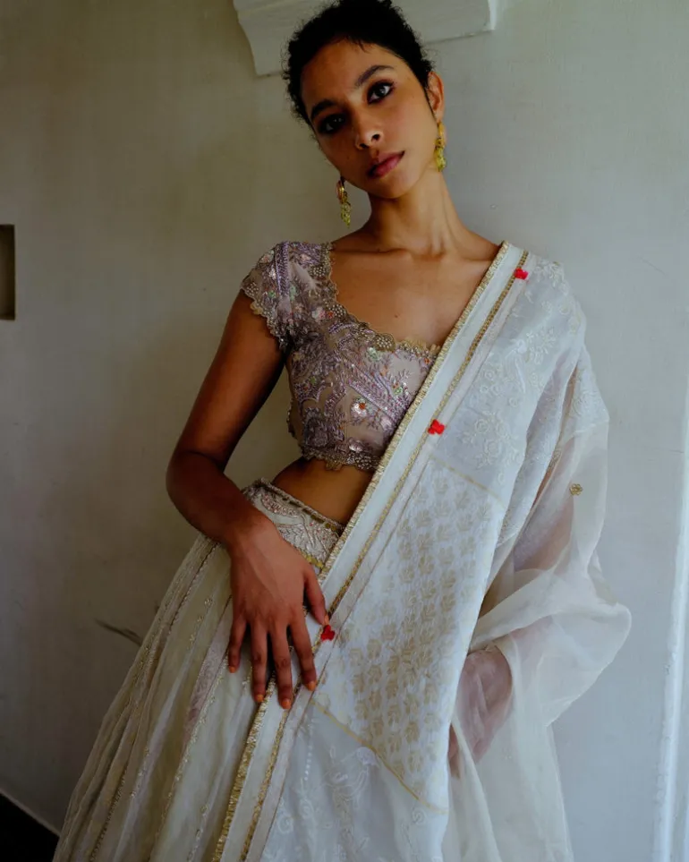 Ivory & Blush Lehenga Set