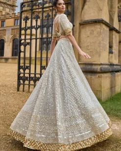Ivory & Gold Highlighted Lehenga Set