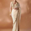 Ivory And Gold Sari Set