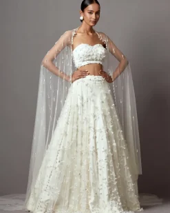 Ivory Bellflower Lehenga Set