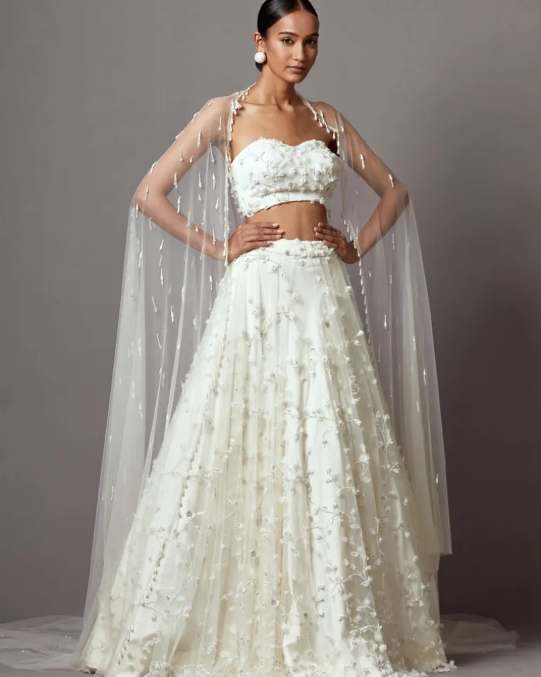 Ivory Bellflower Lehenga Set