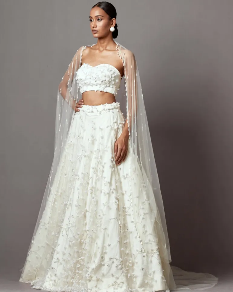 Ivory Bellflower Lehenga Set