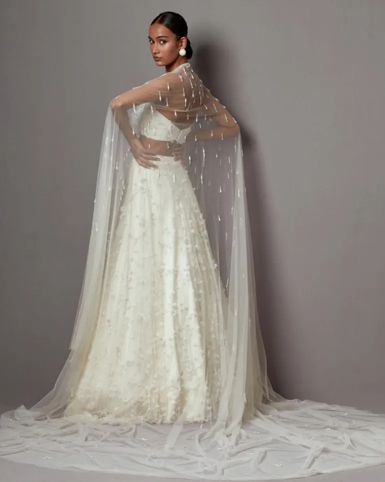 Ivory Bellflower Lehenga Set