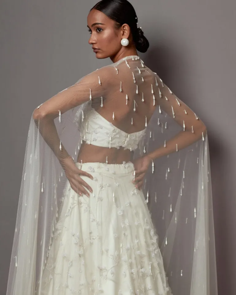 Ivory Bellflower Lehenga Set