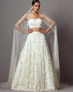 Ivory Bellflower Lehenga Set