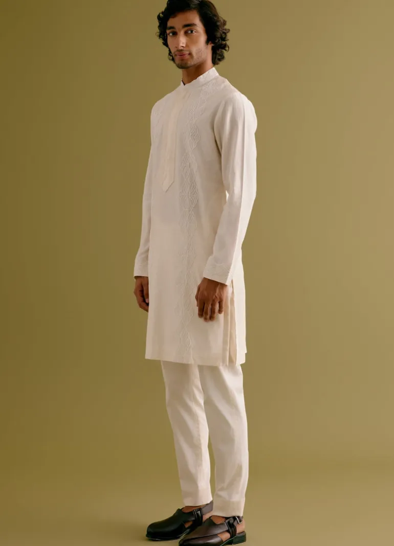 Ivory Dori Embroidered Kurta Set