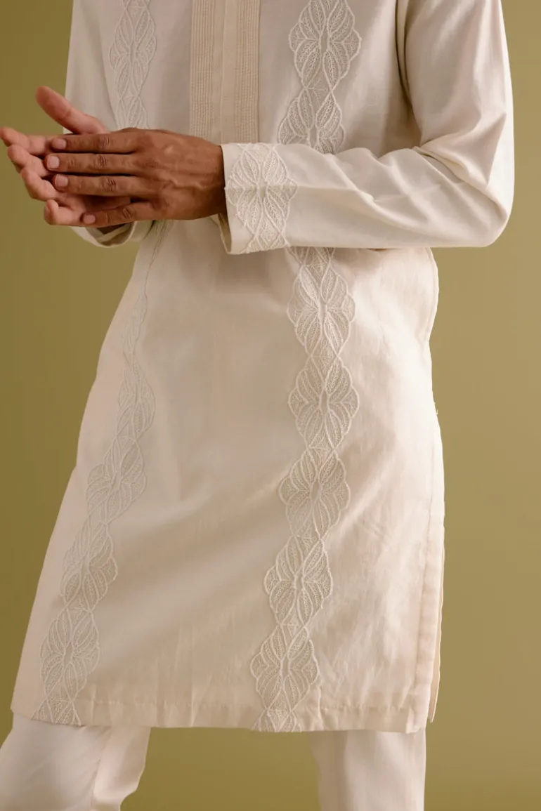 Ivory Dori Embroidered Kurta Set