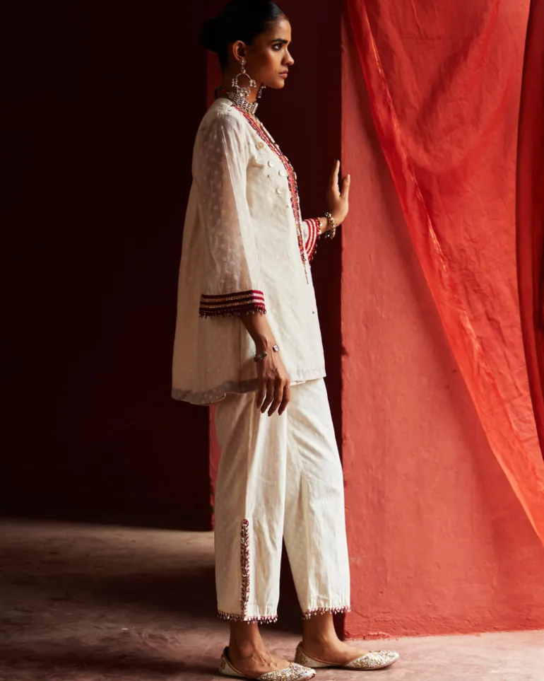 Ivory Embroidered Co-Ord Set