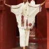 Ivory Embroidered Kurta With Cropped Salwar Set