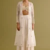 Ivory Embroidered Sharara And Jacket Set