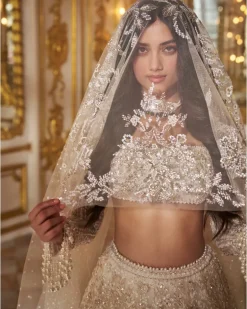 Ivory Floral Lehenga Set