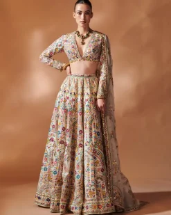 Ivory Full Sleeve Lehenga Set
