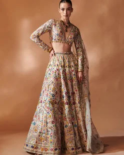 Ivory Full Sleeve Lehenga Set