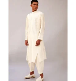 Ivory Geometric Kurta Set