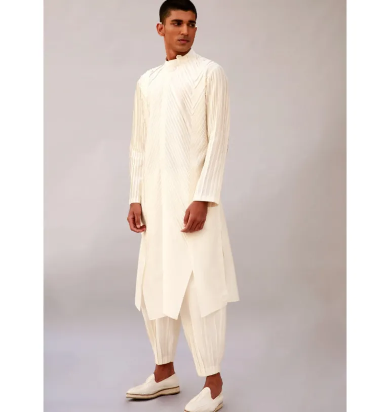 Ivory Geometric Kurta Set