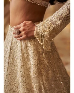 Ivory Gold Floral Lehenga Set