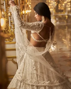 Ivory Gold Floral Lehenga Set