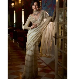 Ivory Gold Gota Patti Sari