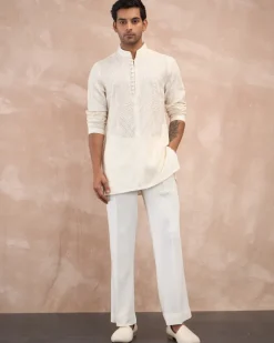 Ivory Half Moon Aari Kurta Shirt Set