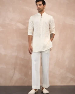 Ivory Half Moon Aari Kurta Shirt Set