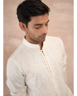 Ivory Half Moon Aari Kurta Shirt Set