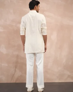 Ivory Half Moon Aari Kurta Shirt Set