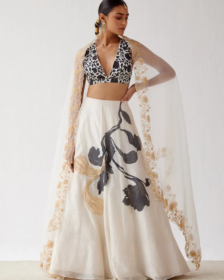 Ivory Hand Painted Lehenga Set