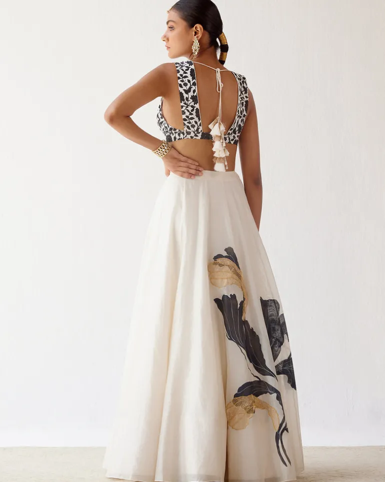 Ivory Hand Painted Lehenga Set