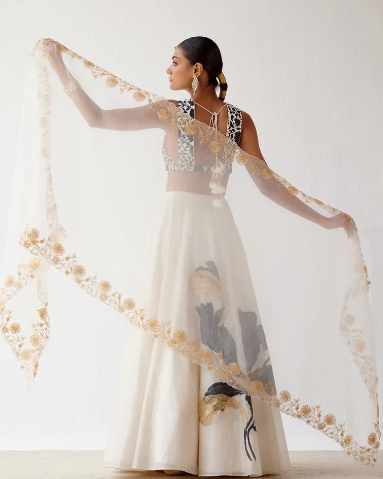 Ivory Hand Painted Lehenga Set