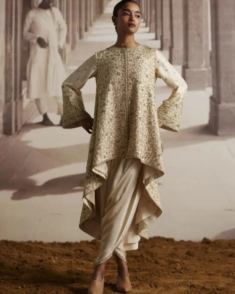 Ivory High-Low Style Kurta