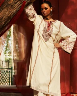 Ivory Long Anarkali Set